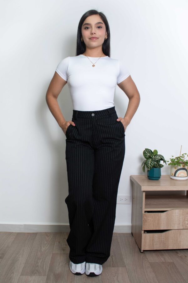 Pantalón Rayas negro - Pantalón Mujer