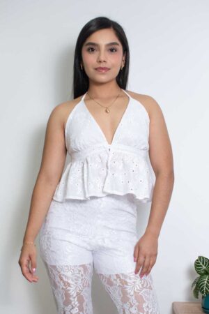 Blusa Ojalillo blanco - Blusa Mujer