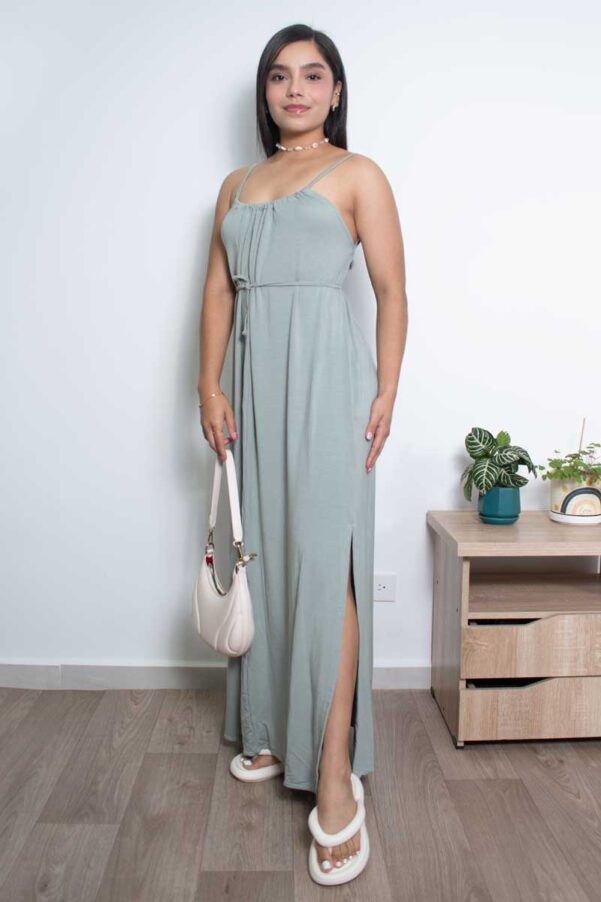 Vestido Amarre verde - Vestido Mujer